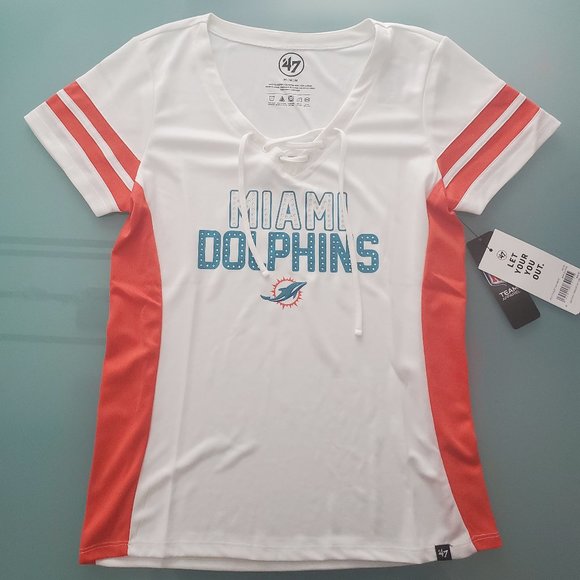 NWT Miami Dolphins Officially Licensed Gem Stacked V-Neck for Ladies - Picture 12 of 13